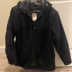 H&M black fleece Winter coat